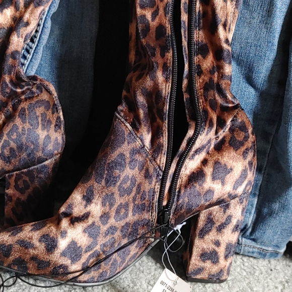 New women's boots stylish cheetah high heel - Picture 3 of 7